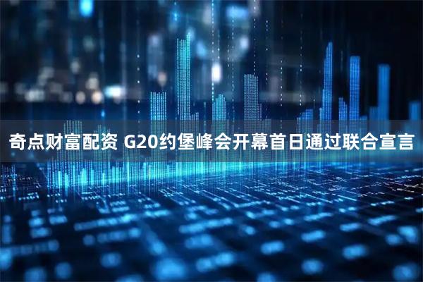 奇点财富配资 G20约堡峰会开幕首日通过联合宣言