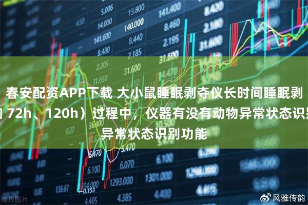 春安配资APP下载 大小鼠睡眠剥夺仪长时间睡眠剥夺（如 72h、120h）过程中，仪器有没有动物异常状态识别功能